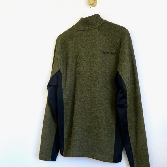 NEW! Spyder Men's Outbound 1/2 Half Zip Midweight Core Sweater Olive Green SZ M - Picture 10 of 13